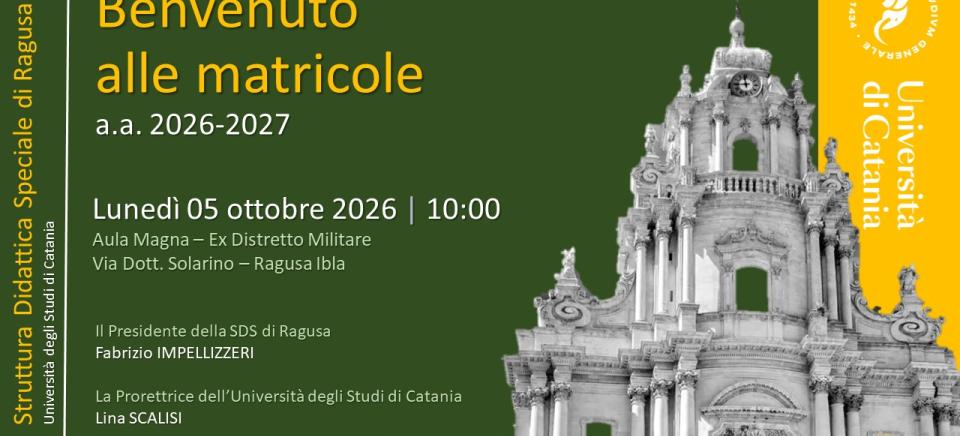 Benvenuto alle Matricole 2026-2027