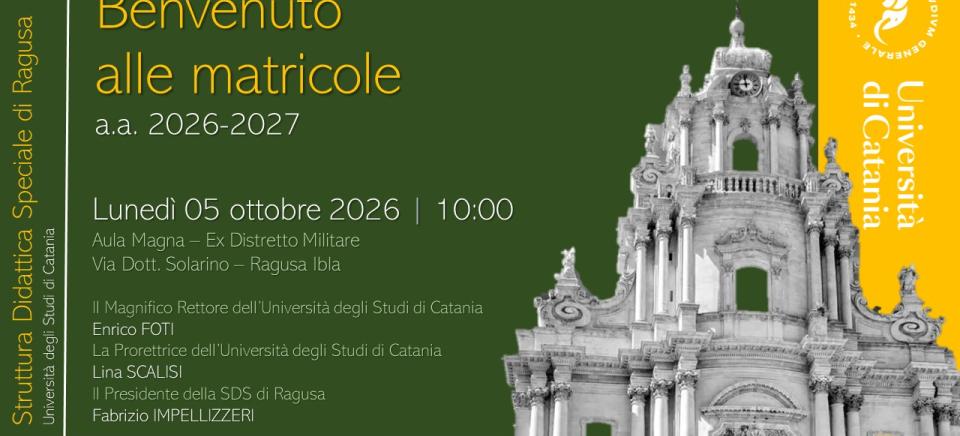 Benvenuto alle matricole a.a. 2026-2027